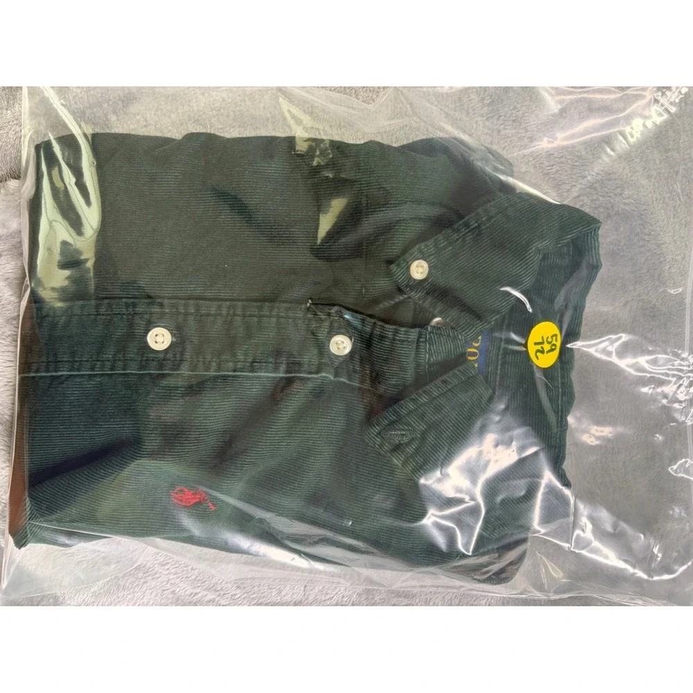 Polo Ralph Lauren Boys Button-Up Size 7 Green Button-down Collar Sleeve T-shirts